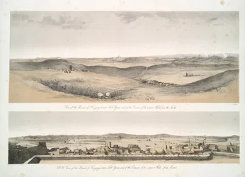 Vista de los montículos de Kouyunjik [Quyunjik] y Nebbi Yunus, y de los restos de las murallas exteriores, desde Mosul