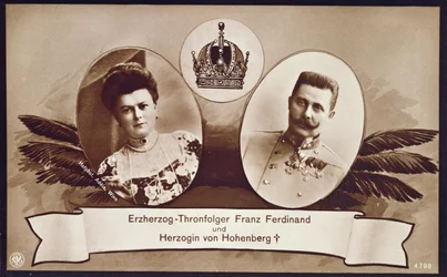 Archiduque Francisco Fernando de Austria, heredero del trono austríaco y su esposa, la Duquesa de Hohenberg, 1914
