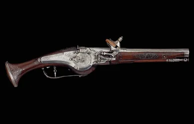 Pistola carintia (Ferlach) con mecanismo de rueda y sistema de seguridad automático interno, c.1650