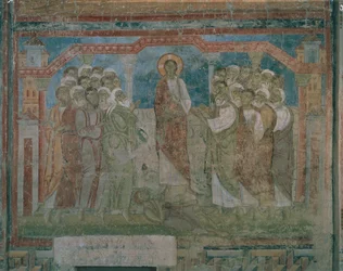 Jesús sana a un hombre poseído en la sinagoga de Capernaum