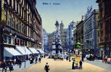 Postal que representa el Graben en Viena, c.1910