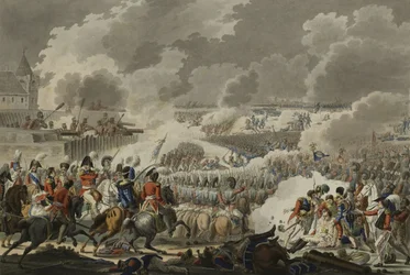 La Batalla de Waterloo, 18 de junio de 1815, publicada por Artaria y Co, c.1820 (aguafuerte coloreado)