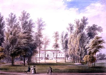 Vista de una casa de campo en un parque, c.1815