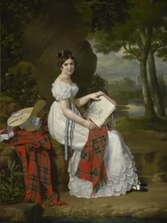 Mujer dibujando en un paisaje, c.1830
