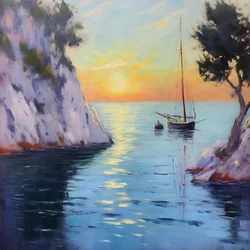 Navegación al atardecer por la costa