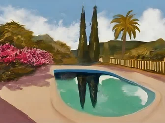 Reflejos en la piscina de Cypress