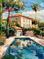 Casa junto a la piscina