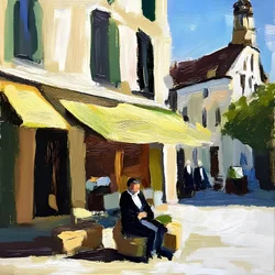 Un hombre en el Sunny Café