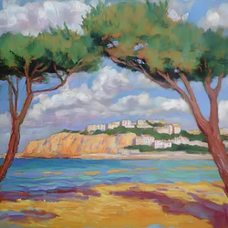 Pinos y vistas costeras