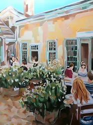 Terraza del café de verano