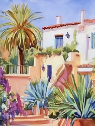 Villa soleada de estilo mediterráneo
