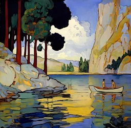 Lago tranquilo de montaña