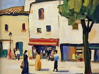 Una animada escena callejera europea