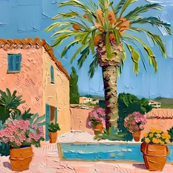 Un animado patio mediterráneo