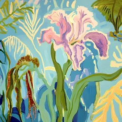 Iris tropicales de colores vivos