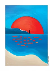 Faro del sol rojo