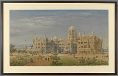 La terminal ferroviaria y las oficinas administrativas de la Gran Península India, Bombay, más tarde llamada terminal ferroviaria Victoria