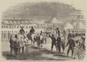 El Concurso de Tiro con Rifle en Wimbledon, Su Majestad Disparando el Primer Tiro