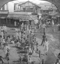Un mercado en Ahmedabad, India, 1902