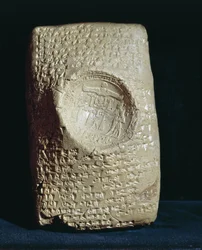 Tabla escrita en cuneiforme babilónico procedente de las ruinas de la antigua Ugarit (moderna Ras-Shamra)