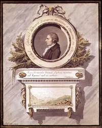 Michel Gabriel Pacard, Doctor de Chamonix, Savoie con vista del Mont Blanc desde el valle de Sallenche, siglo XVIII