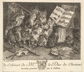 Concierto de gatos, después de la pintura en la colección del Duque de Choiseul