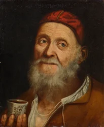 Viejo con una taza de café
