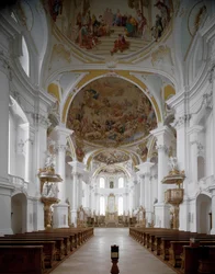 Vista interna de la iglesia del monasterio por el arquitecto Johann Balthasar Neumann