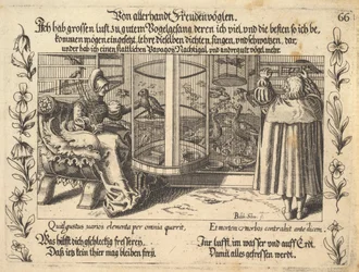 Von allerhandt Freudenvöglen, ilustración de Petrarca, Gluck und Ungluck Spiegel, figur..., 1652