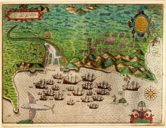Santiago, del viaje de Drake a las Indias Occidentales 1585 - 86, pub. 1589