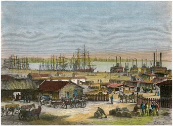 Río Misisipi, Nueva Orleans, Luisiana, EE.UU., c1880