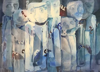 Rostros, c.1980-90 (acuarela sobre papel)