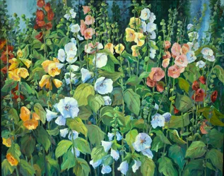 Malvarrosas, c.1990-2005 (óleo sobre lienzo)