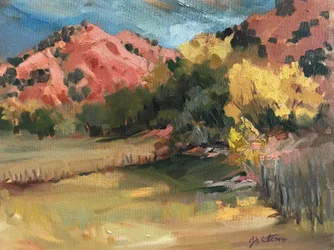 Pastizal Chimayo, c.1980-95 (óleo sobre lienzo)