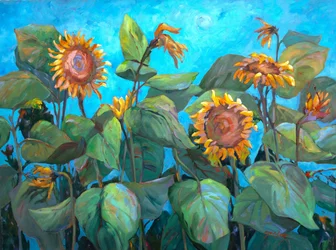 Girasoles 2, c.1990-2005 (óleo sobre lienzo)