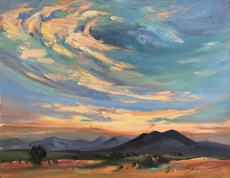Taos Mountain New Mexico, c.1980-2000 (óleo sobre lienzo)