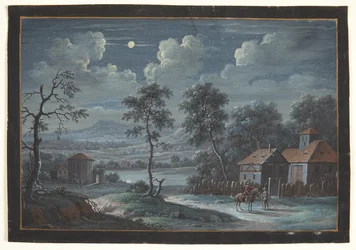 Un paisaje del sur a la luz de la luna llena