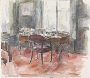 El escritorio del estudio del Sr. S. van Houten, en la casa de Riouwstraat 6, La Haya