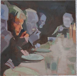 cena 3, 2009, óleo sobre aluminio