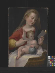 Virgen con el Niño (óleo sobre lienzo)