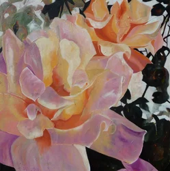 Rosas rosas y naranjas