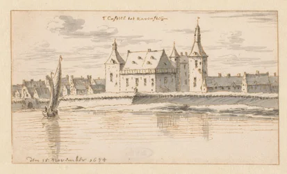 Vista del castillo de Ravenstein, Brabante Septentrional