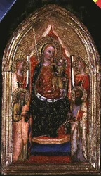 Madonna y Niño entronizados con San Bartolomé y otros santos