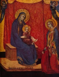 La Madonna entronizada y dos donantes en adoración