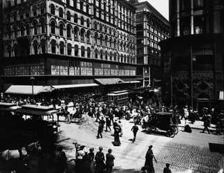 Calles State y Madison, Chicago, Illinois, EE.UU., c.1905