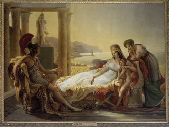 Eneas contando a Dido las desgracias en Troya