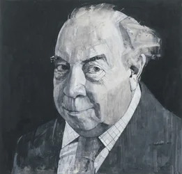 Retrato de J.B. Priestley, ilustración para The Listener, años 1970