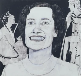 Retrato de Joan Sutherland, ilustración para The Sunday Times, años 1970