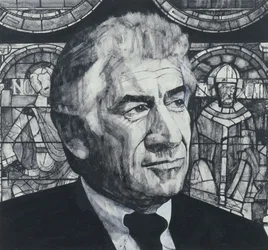 Retrato de Leonard Bernstein, ilustración para The Sunday Times, años 1970