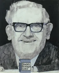 Retrato de Ronnie Barker, ilustración para The Listener, años 1970
